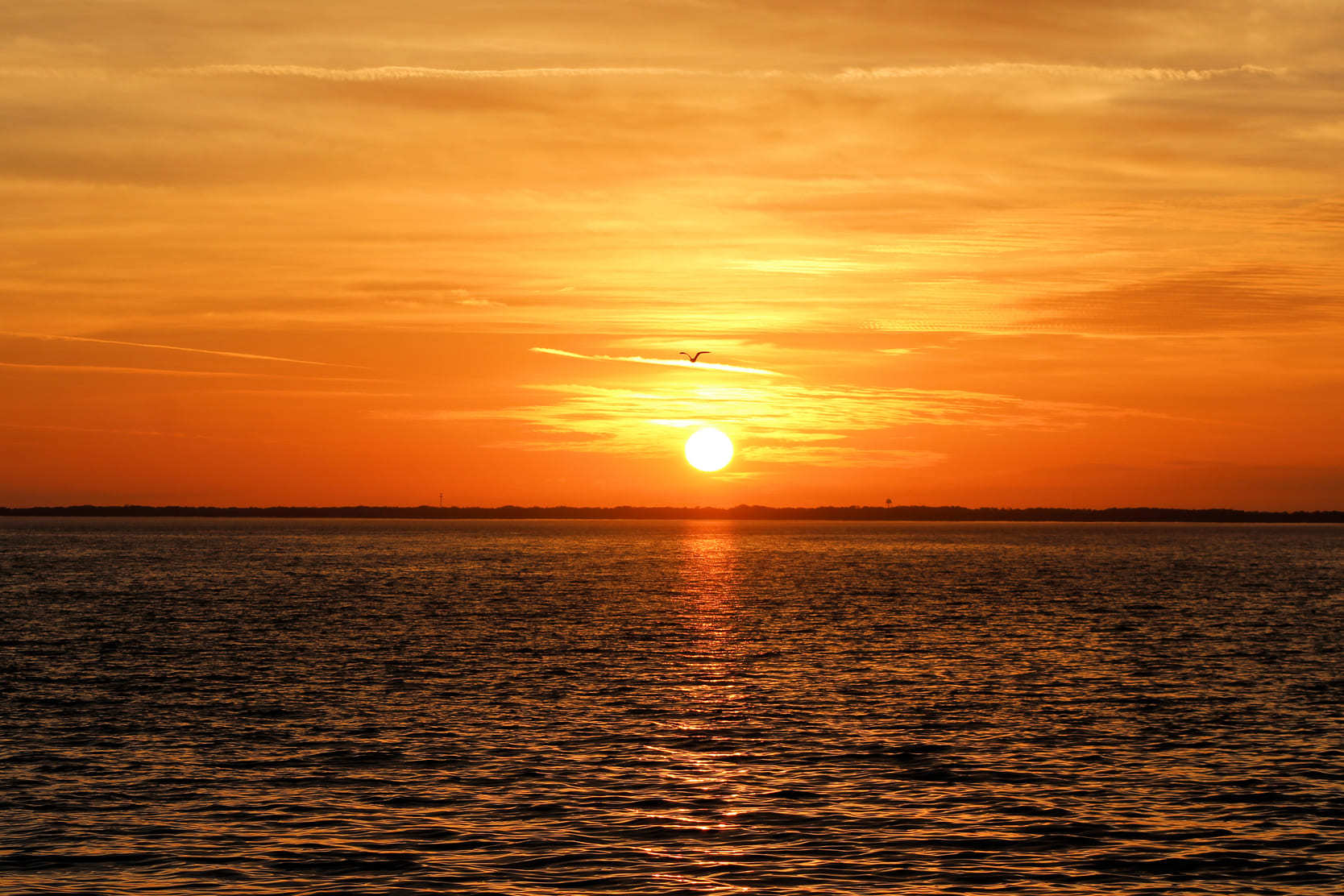 Sunset over Lake Eustis in Eustis, Florida